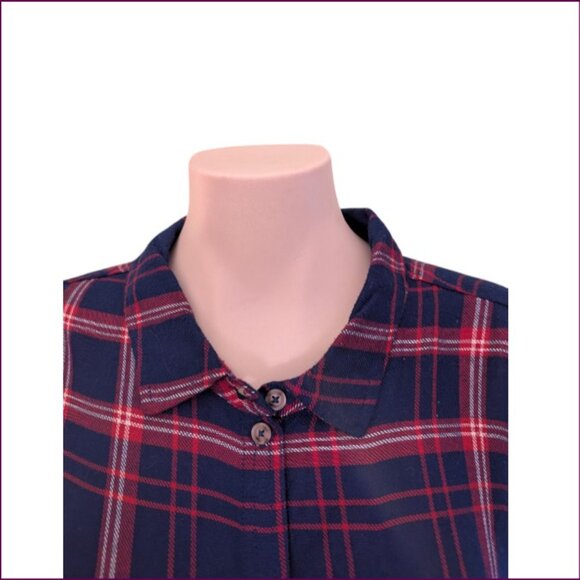 Buffalo by David Bitton Blue & Red Plaid Long Sleeved Button Up Women's XL Shirt - Picture 3 of 5